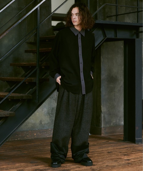 CASPER JOHN(キャスパージョン)の「Soft touch relax cleric shirts/ソフトタッチリラックスクレリックシャツ(Tシャツ/カットソー・メンズ・ホワイト/ブラウン/ブラック・SMALL/MEDIUM/LARGE)」の6枚目の写真