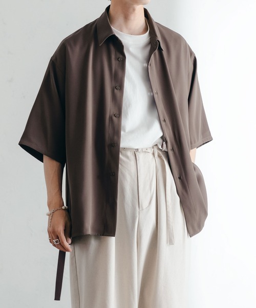 epnok（エプノック）の「タイロッケンルーズシャツ（シャツ/ブラウス・メンズ・ブラック/モカ/オフホワイト・MEDIUM/LARGE/SMALL）」の3枚目の写真