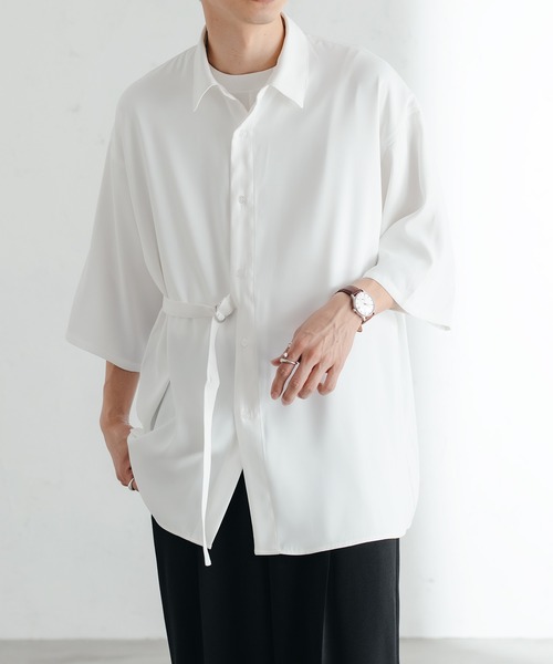 epnok（エプノック）の「タイロッケンルーズシャツ（シャツ/ブラウス・メンズ・ブラック/モカ/オフホワイト・MEDIUM/LARGE/SMALL）」の4枚目の写真