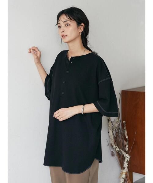 CRAFT STANDARD BOUTIQUE(クラフトスタンダードブティック)の「ワッフル2WAYチュニック *(Tシャツ/カットソー・レディース・ブラック/アイボリー/カーキ・FREE)」の21枚目の写真