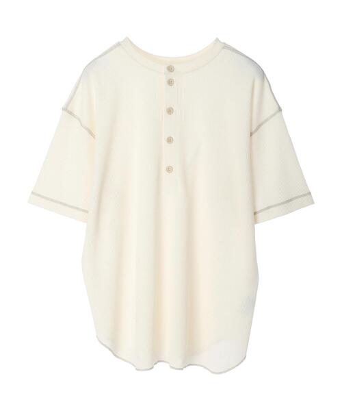 CRAFT STANDARD BOUTIQUE(クラフトスタンダードブティック)の「ワッフル2WAYチュニック *(Tシャツ/カットソー・レディース・ブラック/アイボリー/カーキ・FREE)」の16枚目の写真