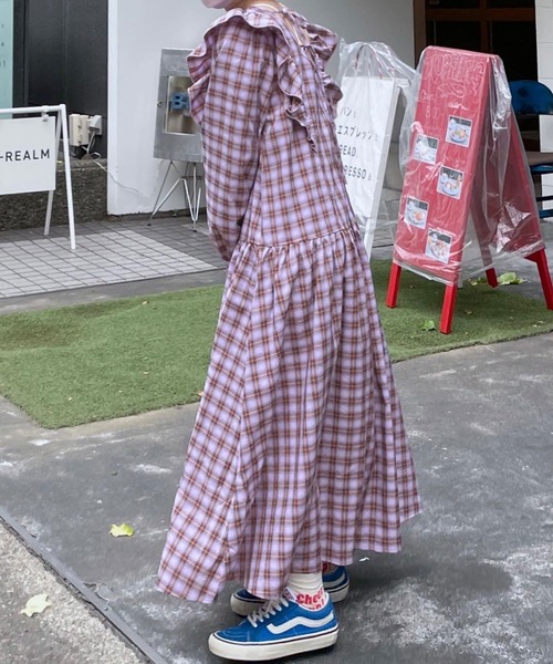 新品　A part by　レディース　バックオープンチェックワンピース　FREE 楽天市場】【SALE／60%OFF】バックオープンチェックワンピース A