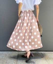 StyleSea | ドットロングギャザーフレアスカート(スカート)
