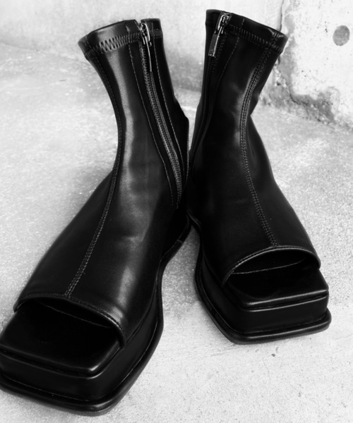 LVEU.（ラブユ.）の「Open toe volume sole boots / オープントゥボリューム（厚底）ソールブーツ(Ai select)（サンダル・レディース・ブラック・24.5cm/25.0cm/23.5cm/23.0cm/24.0cm）」の19枚目の写真