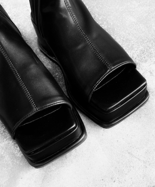 LVEU.（ラブユ.）の「Open toe volume sole boots / オープントゥボリューム（厚底）ソールブーツ(Ai select)（サンダル・レディース・ブラック・24.5cm/25.0cm/23.5cm/23.0cm/24.0cm）」の21枚目の写真