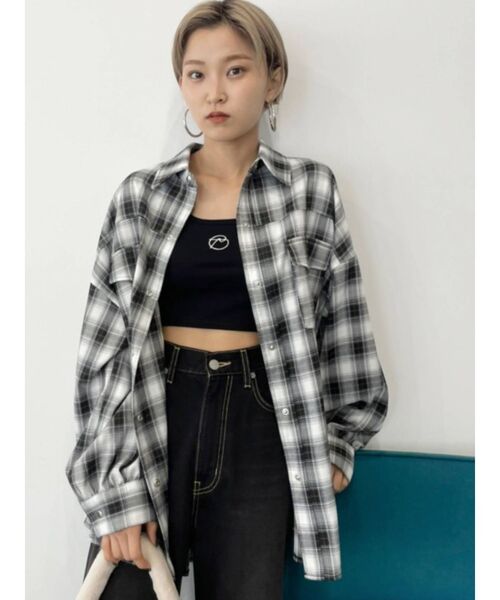 EMODA(エモダ)の「ヴィンテージチェックシャツ(シャツ/ブラウス・レディース・ブラック/レッド/その他/その他1・FREE)」の6枚目の写真