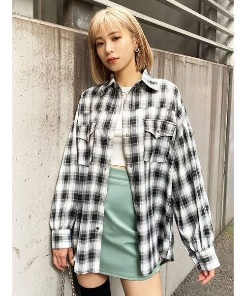 EMODA(エモダ)の「ヴィンテージチェックシャツ(シャツ/ブラウス・レディース・ブラック/レッド/その他/その他1・FREE)」の8枚目の写真