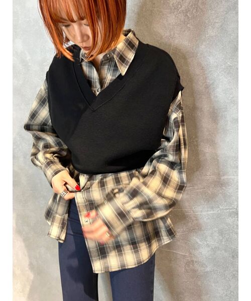 EMODA(エモダ)の「ヴィンテージチェックシャツ(シャツ/ブラウス・レディース・ブラック/レッド/その他/その他1・FREE)」の14枚目の写真