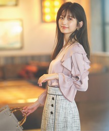 PROPORTION BODY DRESSING | ラッフルショルダーサテンブラウス / 1212210806(シャツ/ブラウス)