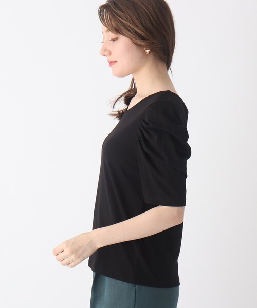 index（インデックス）の「◆Vネックタックスリーブカットソー【WEB限定サイズ】（Tシャツ/カットソー・レディース・ブラック/ボルドー/オフホワイト・36/40/42/38）」の8枚目の写真