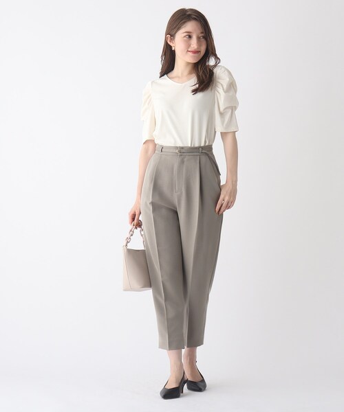 index（インデックス）の「◆Vネックタックスリーブカットソー【WEB限定サイズ】（Tシャツ/カットソー・レディース・ブラック/ボルドー/オフホワイト・36/40/42/38）」の9枚目の写真