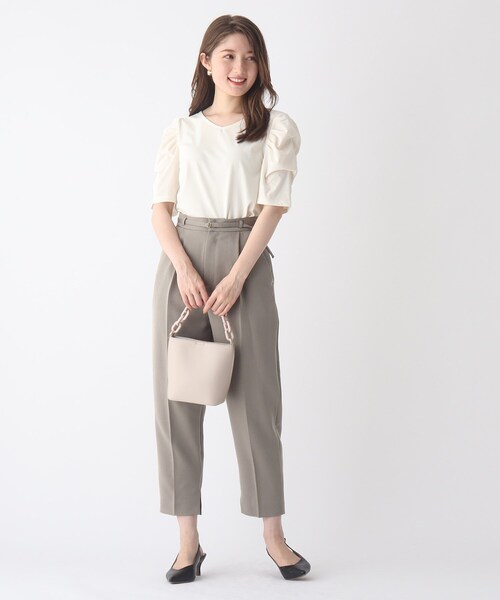 index（インデックス）の「◆Vネックタックスリーブカットソー【WEB限定サイズ】（Tシャツ/カットソー・レディース・ブラック/ボルドー/オフホワイト・36/40/42/38）」の21枚目の写真
