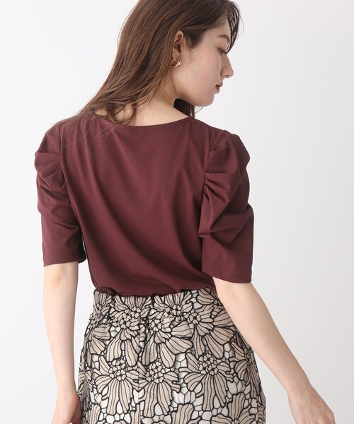 index（インデックス）の「◆Vネックタックスリーブカットソー【WEB限定サイズ】（Tシャツ/カットソー・レディース・ブラック/ボルドー/オフホワイト・36/40/42/38）」の12枚目の写真