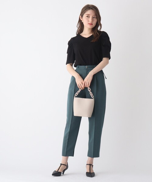 index（インデックス）の「◆Vネックタックスリーブカットソー【WEB限定サイズ】（Tシャツ/カットソー・レディース・ブラック/ボルドー/オフホワイト・36/40/42/38）」の16枚目の写真