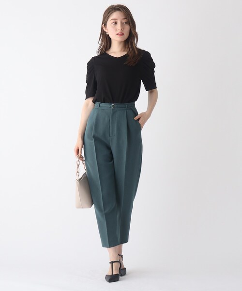 index（インデックス）の「◆Vネックタックスリーブカットソー【WEB限定サイズ】（Tシャツ/カットソー・レディース・ブラック/ボルドー/オフホワイト・36/40/42/38）」の13枚目の写真