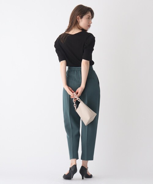 index（インデックス）の「◆Vネックタックスリーブカットソー【WEB限定サイズ】（Tシャツ/カットソー・レディース・ブラック/ボルドー/オフホワイト・36/40/42/38）」の7枚目の写真