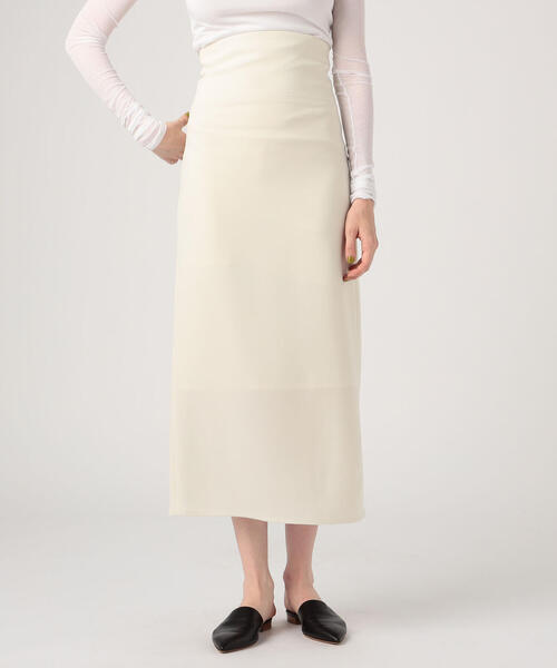 EDITION（エディション）の「DOUBLE CRAPE SKIRT トリアセテート ハイウエストスカート（スカート・レディース・ホワイト/ブラック・34/36）」の4枚目の写真