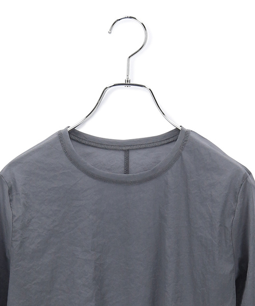 ADAM ET ROPE'（アダムエロペ）の「〈追加〉ストレッチタフタロングT（Tシャツ/カットソー・レディース・ホワイト/チャコールグレー/ライトグレー/オレンジ・FREE）」の14枚目の写真