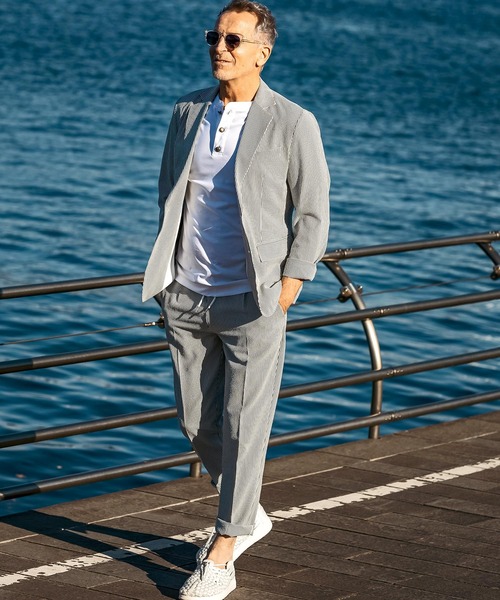 AKM Contemporary(エイケイエムコンテンポラリー)の「【WEB・直営店限定】AKM Contemporary(エイケイエムコンテンポラリー)ピンストライプ シアサッカージャケット テーラードジャケット(テーラードジャケット・メンズ・ブラック/ブラック×ホワイト・S/M/L/XL)」の17枚目の写真
