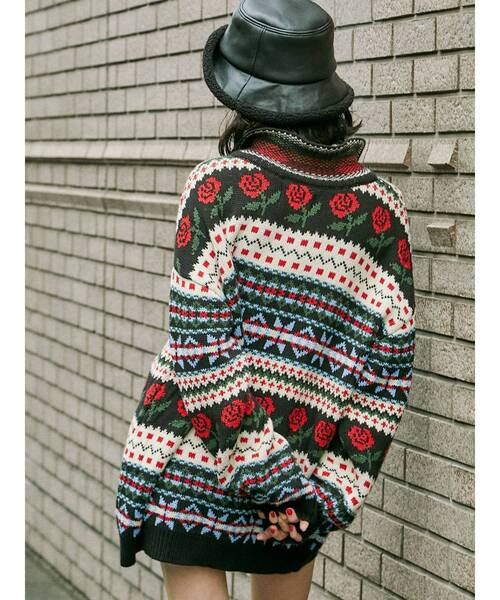 jouetie(ジュエティ)の「JQDニット(ニット/セーター・レディース・ブラック/オフホワイト/ブルー・MEDIUM)」の5枚目の写真