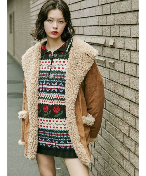 jouetie(ジュエティ)の「JQDニット(ニット/セーター・レディース・ブラック/オフホワイト/ブルー・MEDIUM)」の6枚目の写真