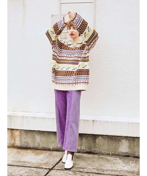 jouetie(ジュエティ)の「JQDニット(ニット/セーター・レディース・ブラック/オフホワイト/ブルー・MEDIUM)」の14枚目の写真