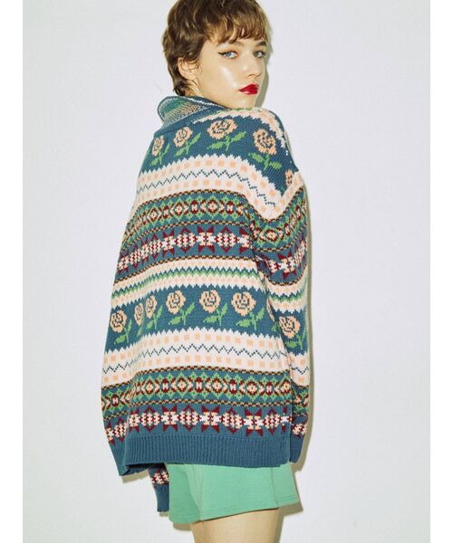 jouetie(ジュエティ)の「JQDニット(ニット/セーター・レディース・ブラック/オフホワイト/ブルー・MEDIUM)」の16枚目の写真