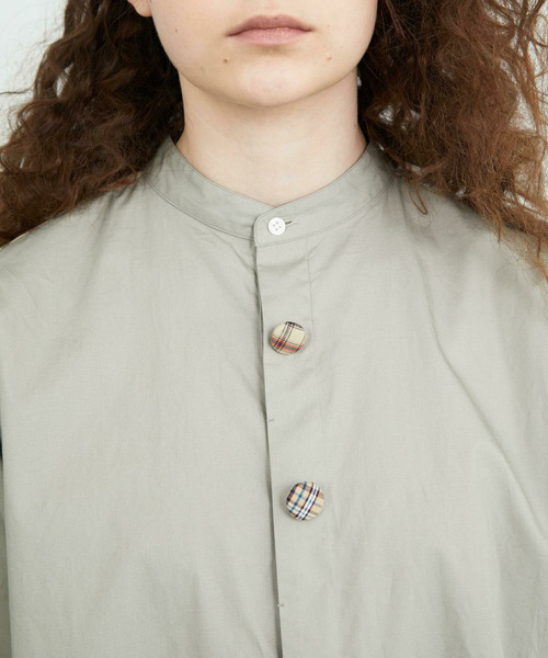 FRAPBOIS（フラボア）の「ニリーフシャツ（シャツ/ブラウス・レディース・グレー/ネイビー・2/1）」の3枚目の写真