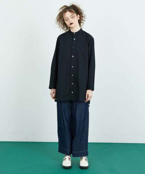 FRAPBOIS（フラボア）の「ニリーフシャツ（シャツ/ブラウス・レディース・グレー/ネイビー・2/1）」の5枚目の写真