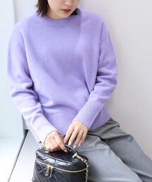 ◇【WEB限定】カシミヤブレンドクルーネックプルオーバーニット