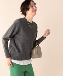 ◇【WEB限定】カシミヤブレンドクルーネックプルオーバーニット
