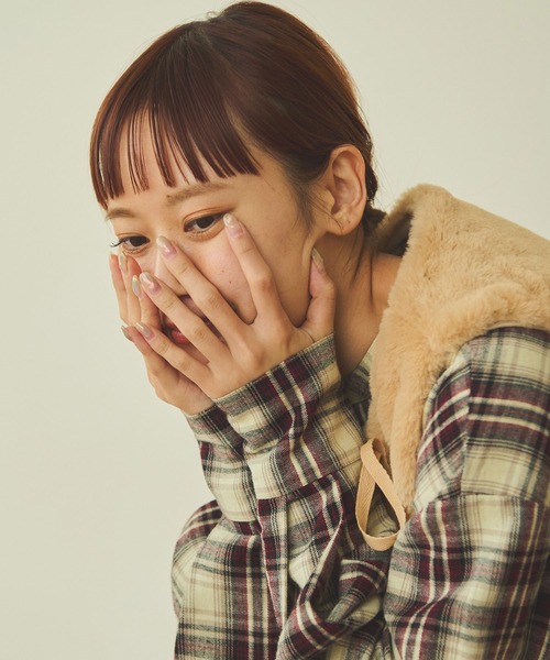 Crisp(クリスプ)の「ボアベストモッズコート(モッズコート・レディース・ベージュ/カーキ/アイボリー/ブラウン・FREE)」の10枚目の写真