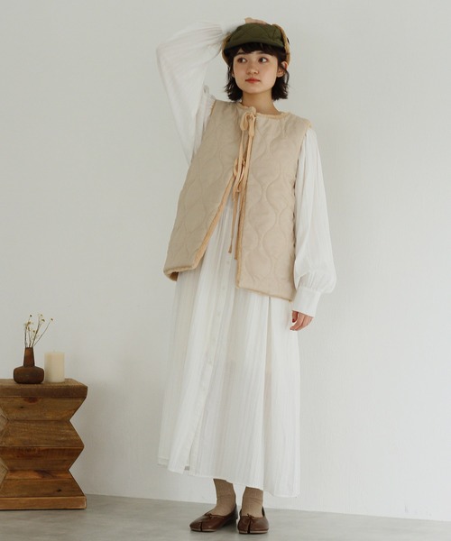 Crisp(クリスプ)の「ボアベストモッズコート(モッズコート・レディース・ベージュ/カーキ/アイボリー/ブラウン・FREE)」の12枚目の写真