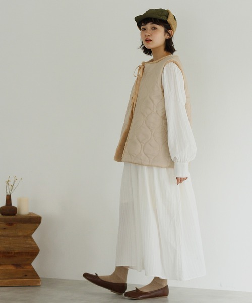 Crisp(クリスプ)の「ボアベストモッズコート(モッズコート・レディース・ベージュ/カーキ/アイボリー/ブラウン・FREE)」の13枚目の写真