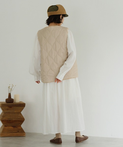 Crisp(クリスプ)の「ボアベストモッズコート(モッズコート・レディース・ベージュ/カーキ/アイボリー/ブラウン・FREE)」の14枚目の写真