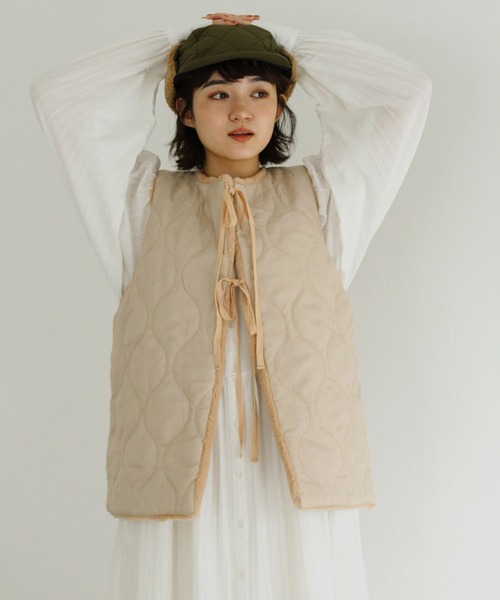 Crisp(クリスプ)の「ボアベストモッズコート(モッズコート・レディース・ベージュ/カーキ/アイボリー/ブラウン・FREE)」の15枚目の写真