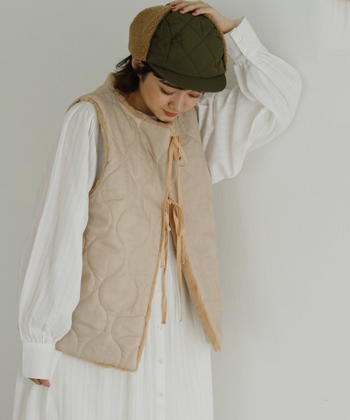 Crisp(クリスプ)の「ボアベストモッズコート(モッズコート・レディース・ベージュ/カーキ/アイボリー/ブラウン・FREE)」の16枚目の写真