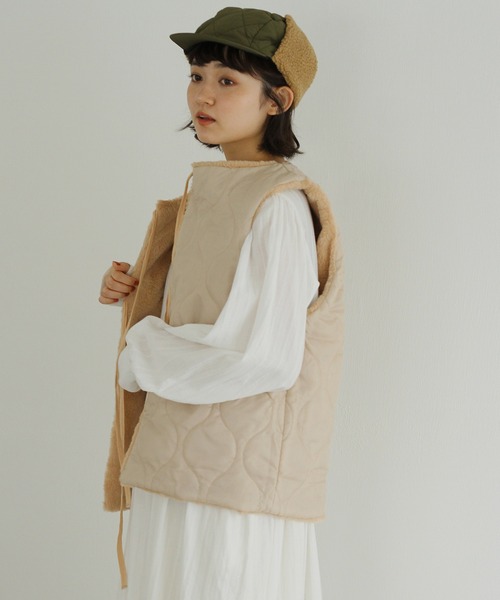 Crisp(クリスプ)の「ボアベストモッズコート(モッズコート・レディース・ベージュ/カーキ/アイボリー/ブラウン・FREE)」の17枚目の写真