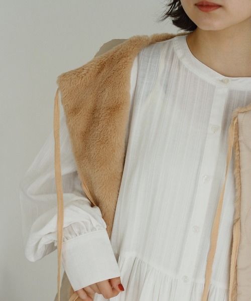 Crisp(クリスプ)の「ボアベストモッズコート(モッズコート・レディース・ベージュ/カーキ/アイボリー/ブラウン・FREE)」の22枚目の写真