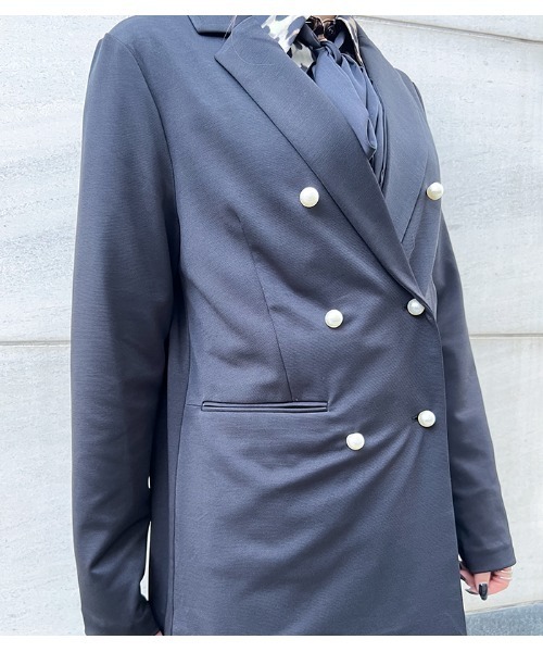 GALENA（ガレナ）の「【GALENA/ガレナ】パールボタンテーラードジャケット（テーラードジャケット・レディース・ブラック/キャメル・FREE）」の5枚目の写真