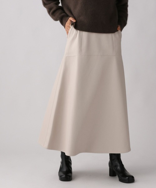 A part by(アパートバイ)の「フェイクレザースカート 157076(スカート・レディース・アイボリー/キャメル/ブラック・LARGE/MEDIUM)」の2枚目の写真