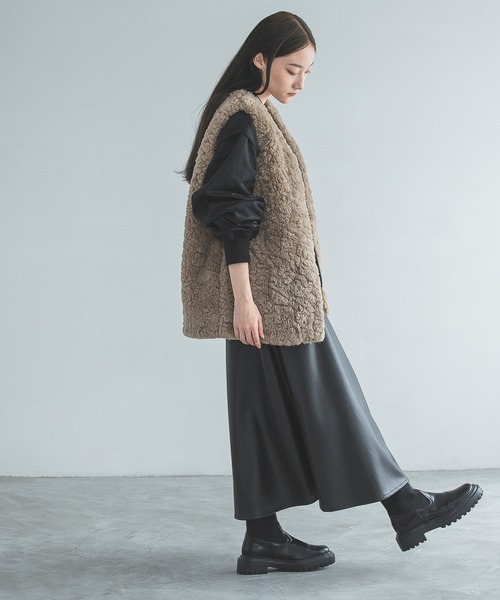 A part by(アパートバイ)の「フェイクレザースカート 157076(スカート・レディース・アイボリー/キャメル/ブラック・LARGE/MEDIUM)」の22枚目の写真
