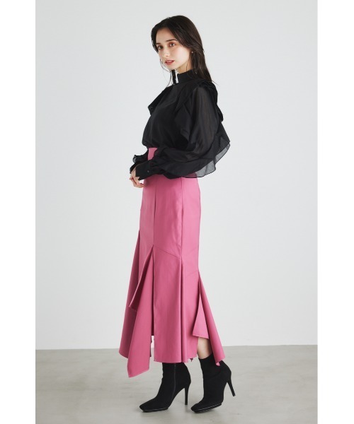 rienda(リエンダ)の「スタンドカラーフリルスリーブブラウス(シャツ/ブラウス・レディース・ブラウン/ピンク/ブラック/ライトベージュ・FREE)」の13枚目の写真