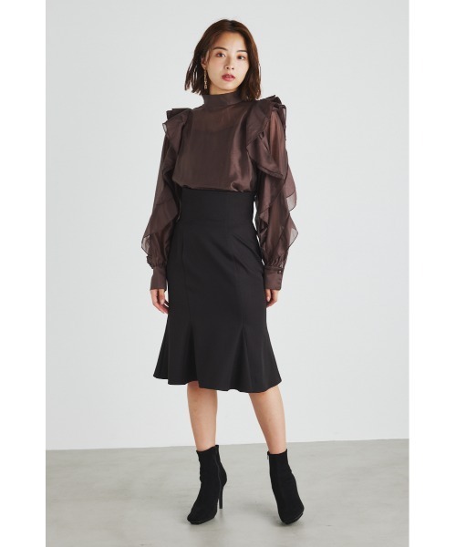 rienda(リエンダ)の「スタンドカラーフリルスリーブブラウス(シャツ/ブラウス・レディース・ブラウン/ピンク/ブラック/ライトベージュ・FREE)」の19枚目の写真