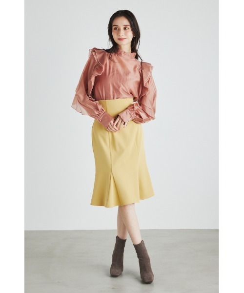 rienda(リエンダ)の「スタンドカラーフリルスリーブブラウス(シャツ/ブラウス・レディース・ブラウン/ピンク/ブラック/ライトベージュ・FREE)」の8枚目の写真