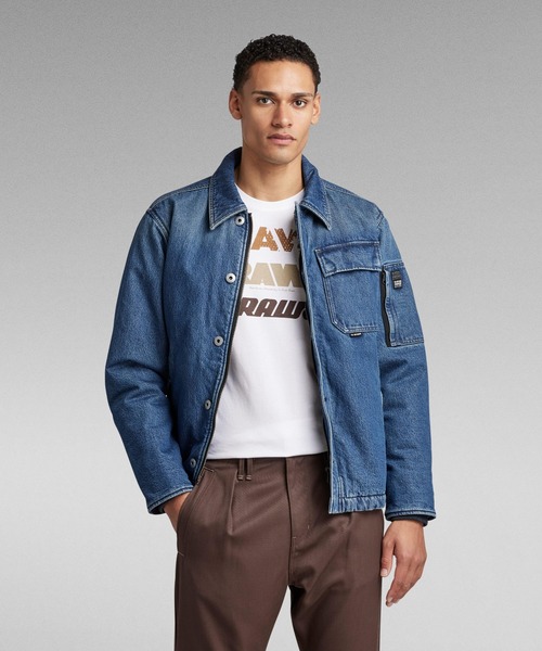 セール】DECK PADDED DENIM JACKET/ミリタリーディテールデニムジップ