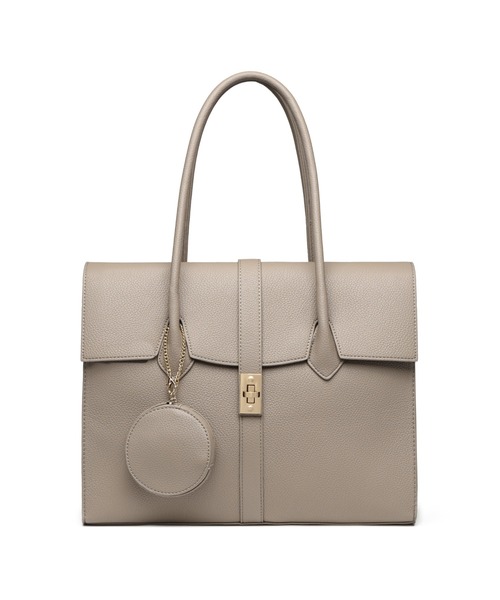 GUSCIO（グッシオ）の「【グッシオ ゴールドラベル】エレガンストートバッグ ラージサイズ　オンオフ兼用 ビジネストート PC/A4対応（ビジネスバッグ・レディース・ブラック/ベージュ・FREE）」の8枚目の写真