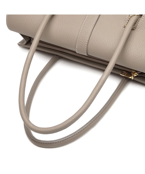GUSCIO（グッシオ）の「【グッシオ ゴールドラベル】エレガンストートバッグ ラージサイズ　オンオフ兼用 ビジネストート PC/A4対応（ビジネスバッグ・レディース・ブラック/ベージュ・FREE）」の11枚目の写真