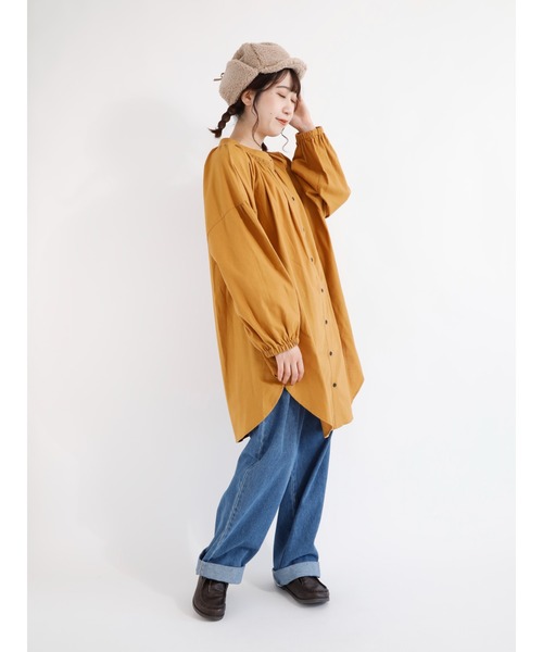 Samansa Mos2(サマンサ モスモス)の「ダブルシャーリングチュニック(シャツ/ブラウス・レディース・オフホワイト/マスタード・フリ-)」の7枚目の写真