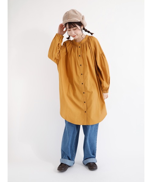 Samansa Mos2(サマンサ モスモス)の「ダブルシャーリングチュニック(シャツ/ブラウス・レディース・オフホワイト/マスタード・フリ-)」の8枚目の写真